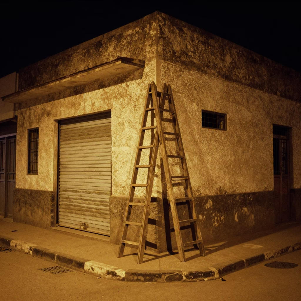 Street Scene in Dakar at Deep In The Night Light in in Dakar, Senegal
