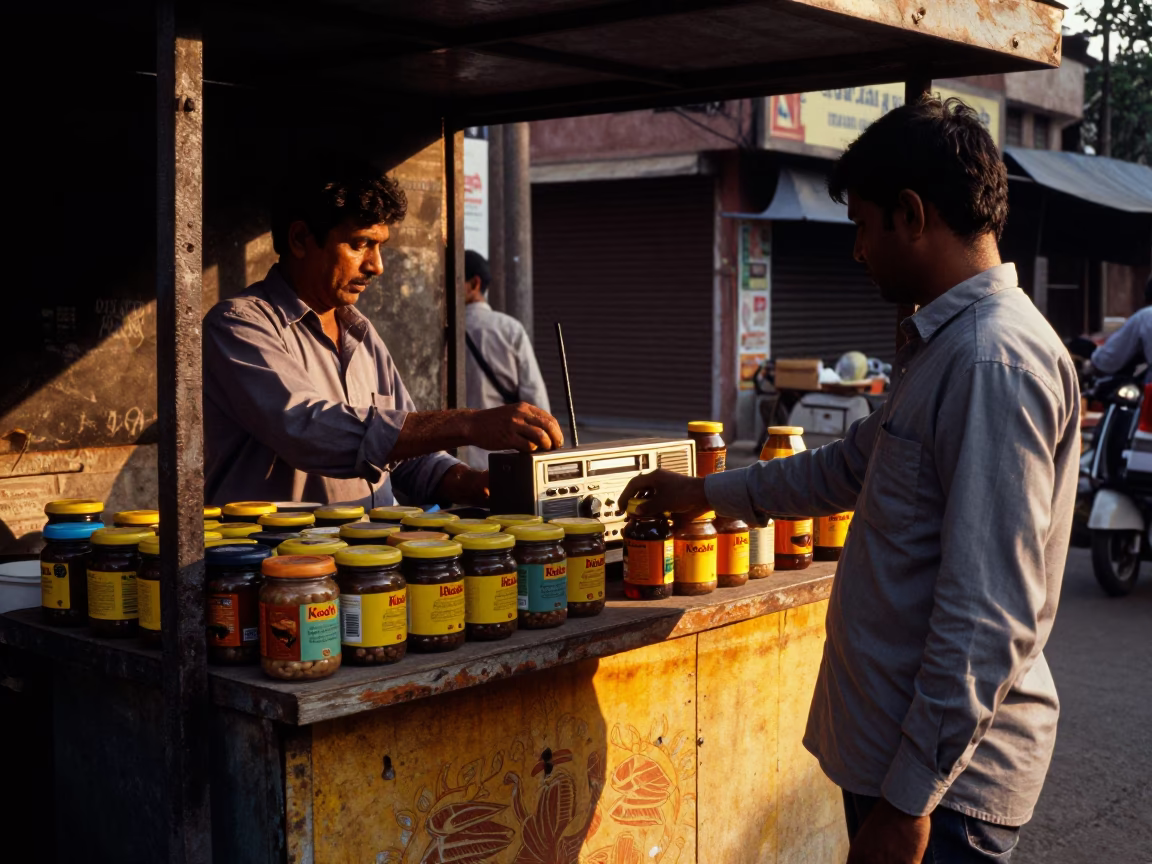 Street Scene in Delhi at Golden Hour in in Delhi, India