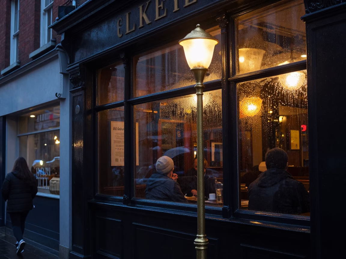 Street Scene in Dublin at Blue Hour in in Dublin, Ireland