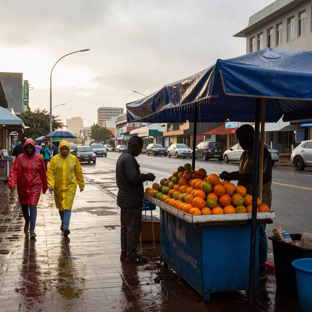 Street Scene in Durban at First Light in in Durban, South Africa