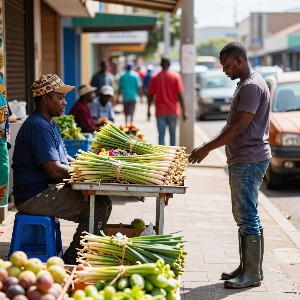 Street Scene in Durban at Late Morning Light in in Durban, South Africa