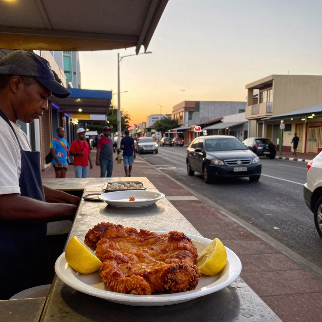 Street Scene in Durban at The Early Evening Light in in Durban, South Africa
