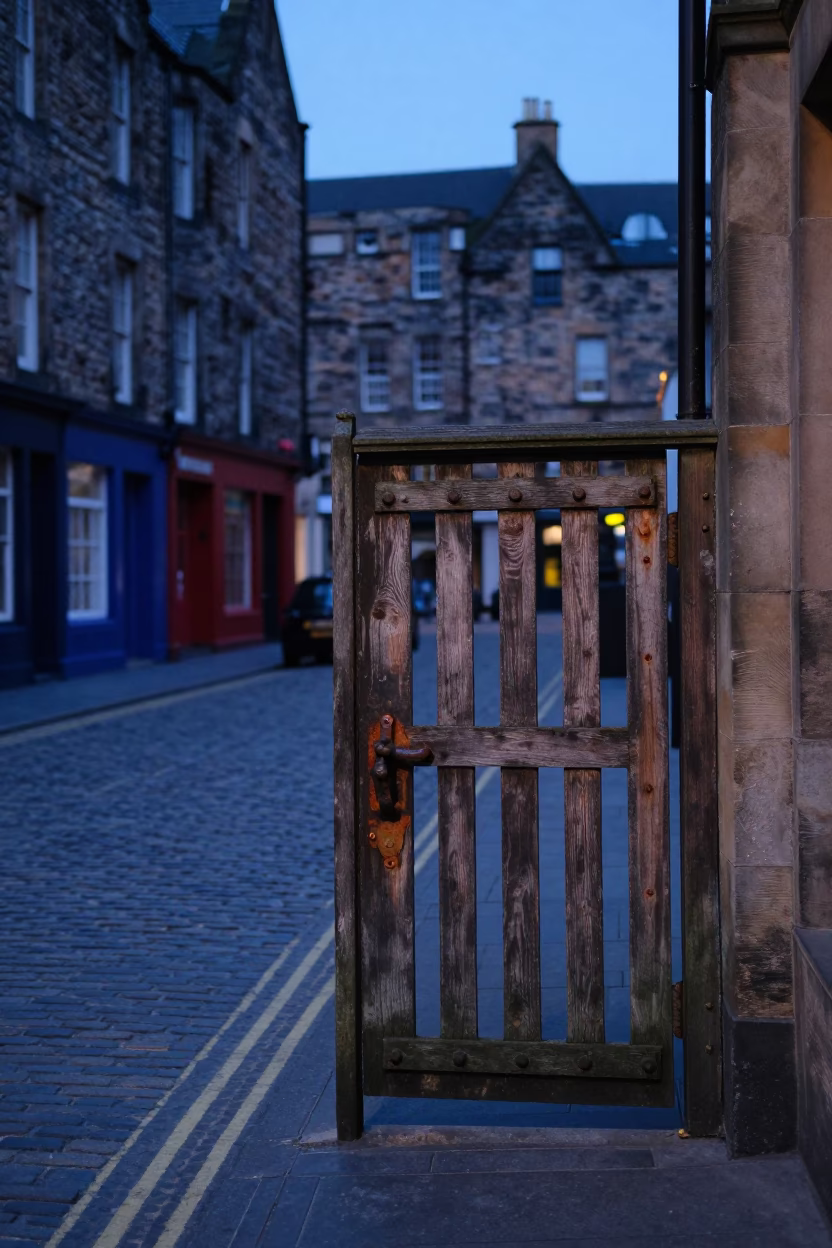 Street Scene in Edinburgh at Blue Hour in in Edinburgh, United Kingdom