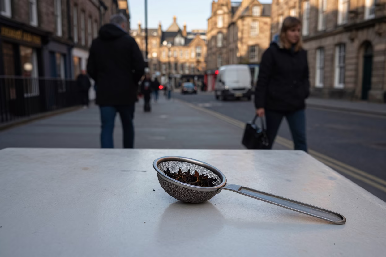 Street Scene in Edinburgh at The Late Afternoon Light in in Edinburgh, United Kingdom