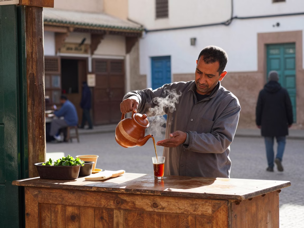 Street Scene in Essaouira at The Early Afternoon Light in in Essaouira, Morocco