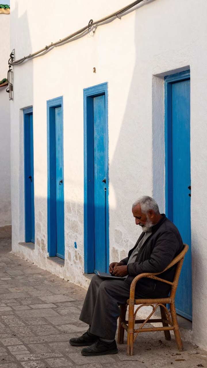 Street Scene in Essaouira at The Late Morning Light in in Essaouira, Morocco