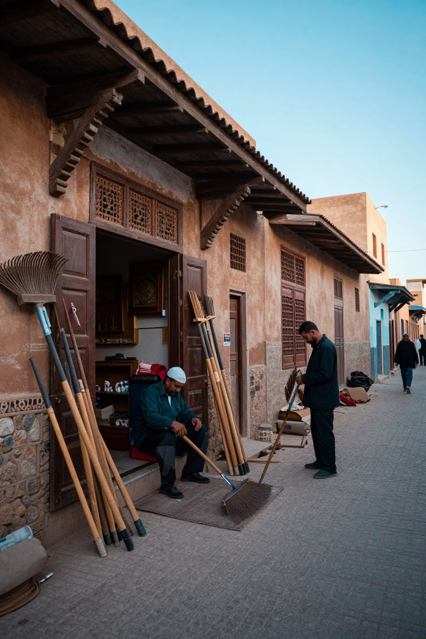 Street Scene in Fez at Early Morning Light in in Fez, Morocco