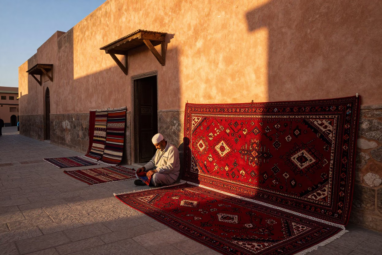 Street Scene in Fez at Golden Hour in in Fez, Morocco