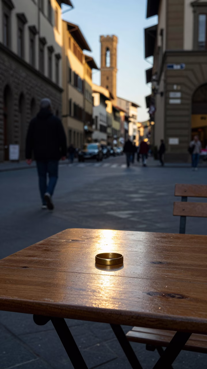 Street Scene in Florence at Clear Late-afternoon Light in in Florence, Italy