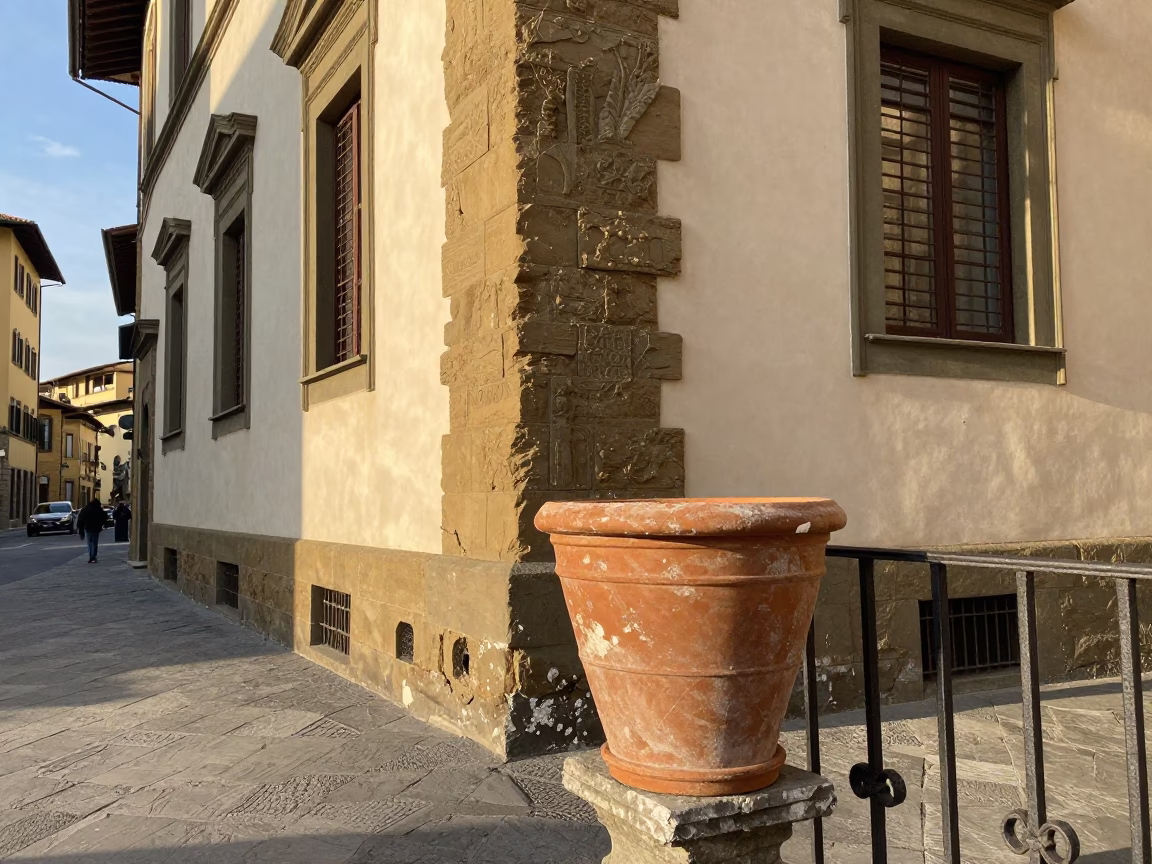 Street Scene in Florence at The Early Afternoon Light in in Florence, Italy