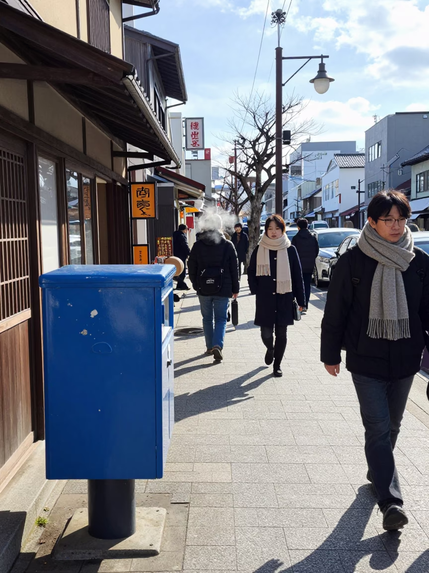 Street Scene in Fukuoka at Noon Light in in Fukuoka, Japan