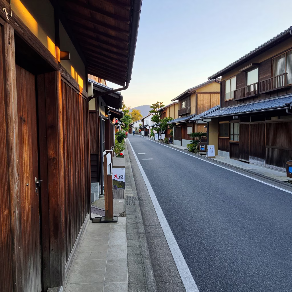Street Scene in Fukuoka at The Late Morning Light in in Fukuoka, Japan