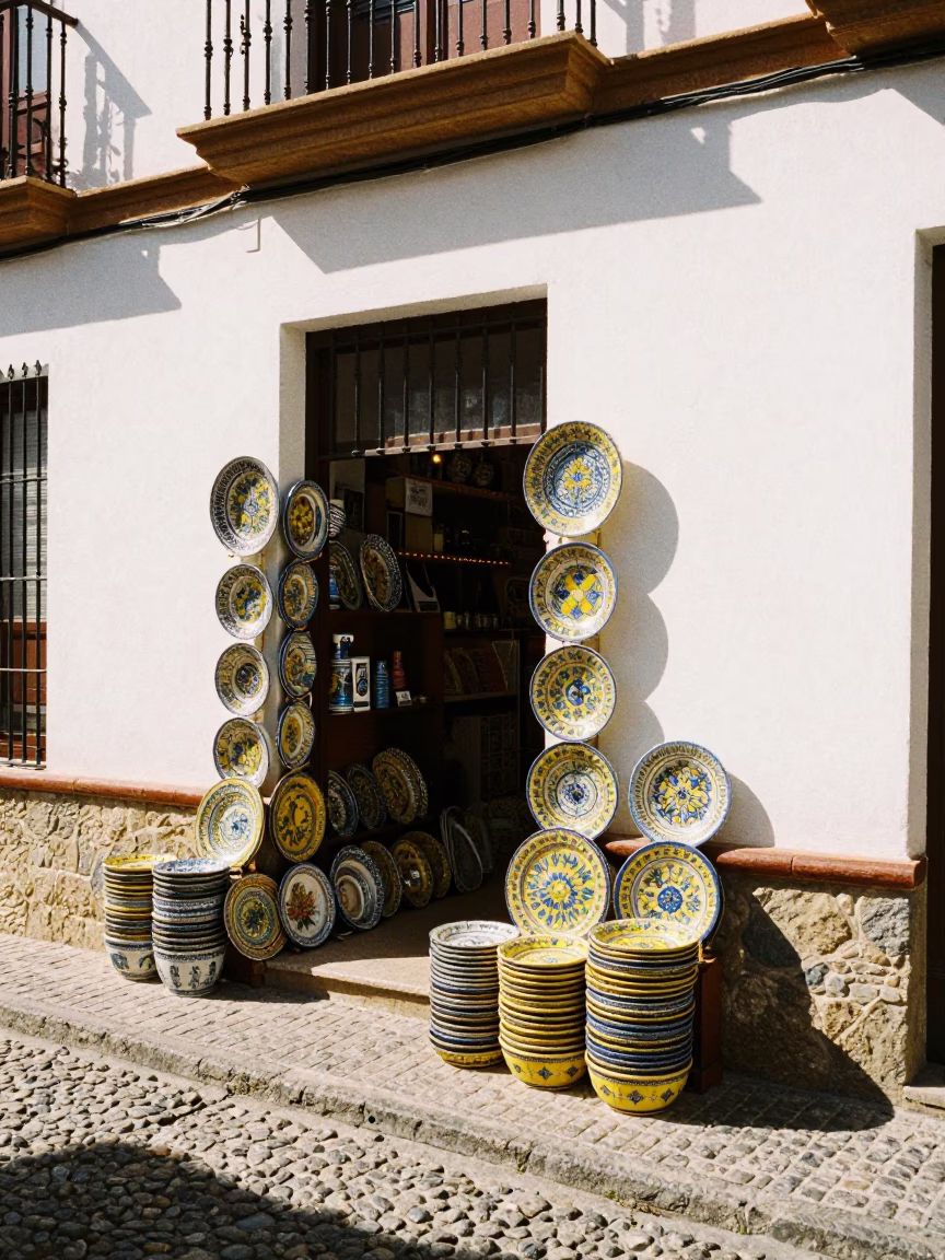 Street Scene in Granada at Midday Light in in Granada, Spain