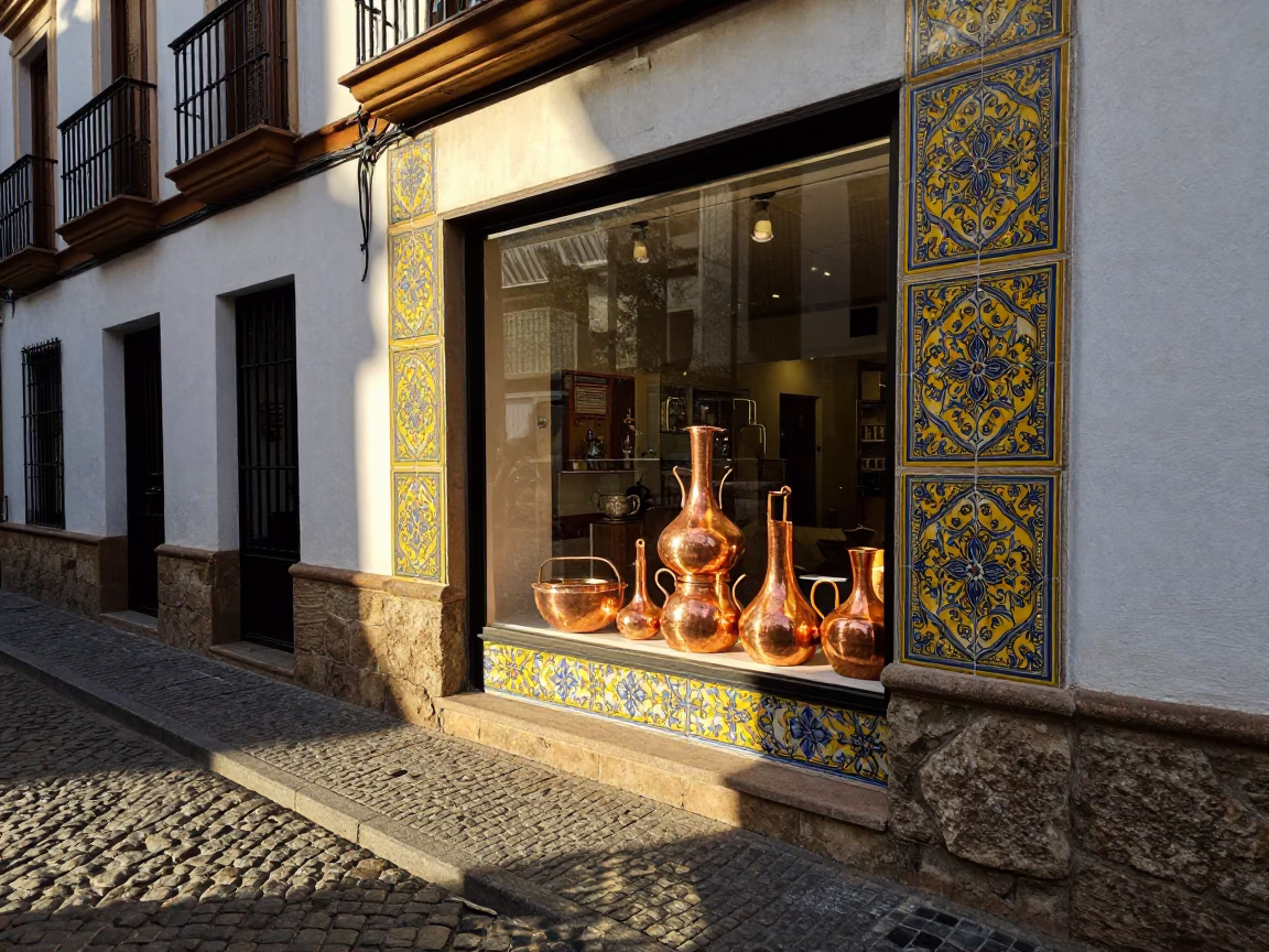 Street Scene in Granada at The Late Afternoon Light in in Granada, Spain