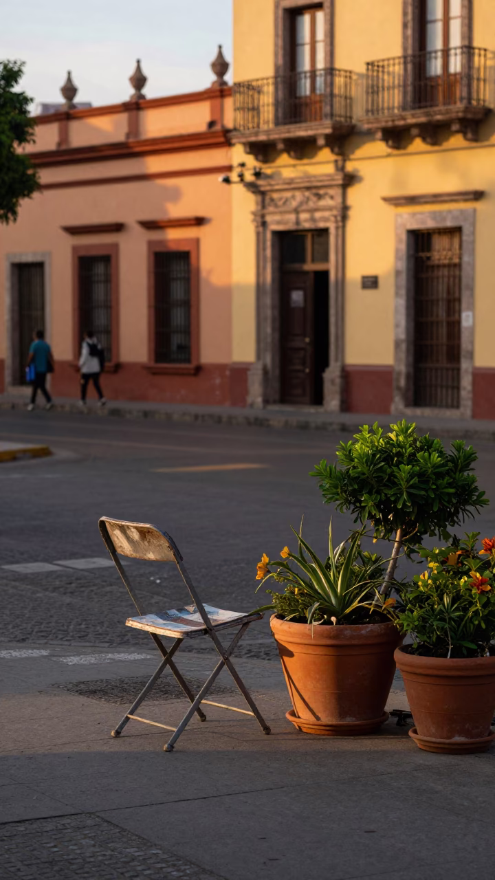 Street Scene in Guadalajara at Evening Light in in Guadalajara, Mexico