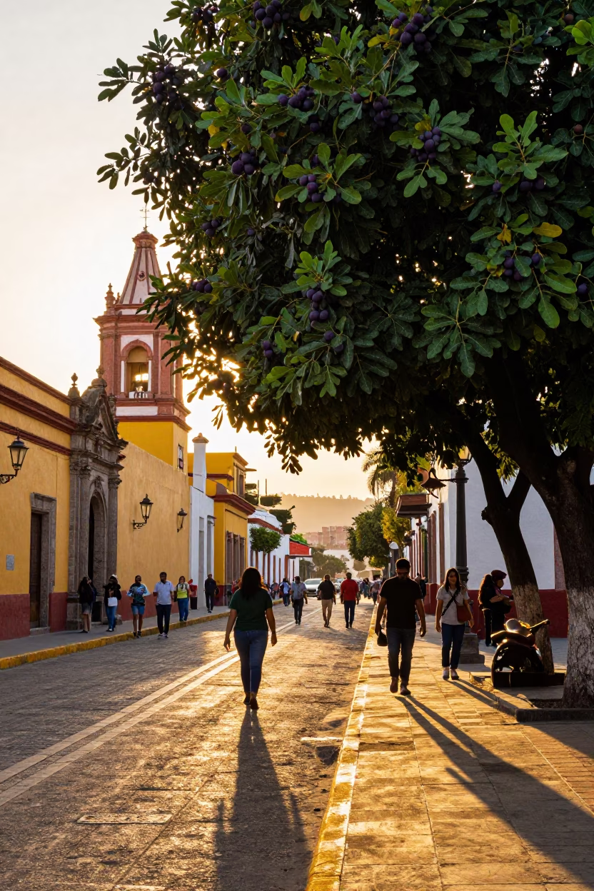 Street Scene in Guadalajara at Golden Hour in in Guadalajara, Mexico