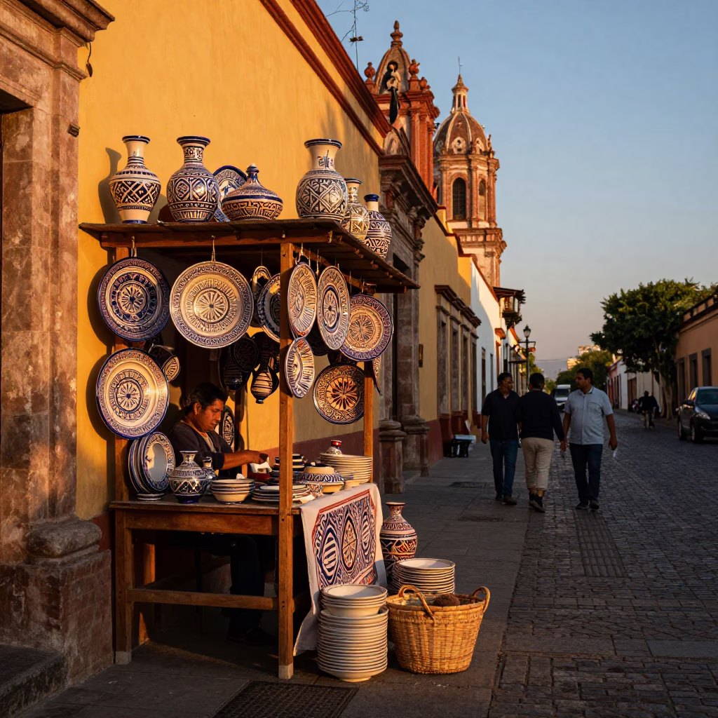 Street Scene in Guadalajara at Golden Hour in in Guadalajara, Mexico