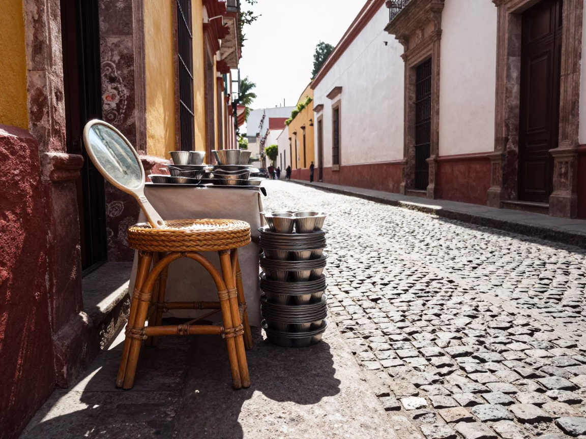 Street Scene in Guadalajara at Late Morning Light in in Guadalajara, Mexico