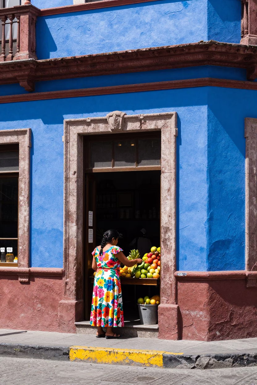 Street Scene in Guadalajara at Midday Light in in Guadalajara, Mexico