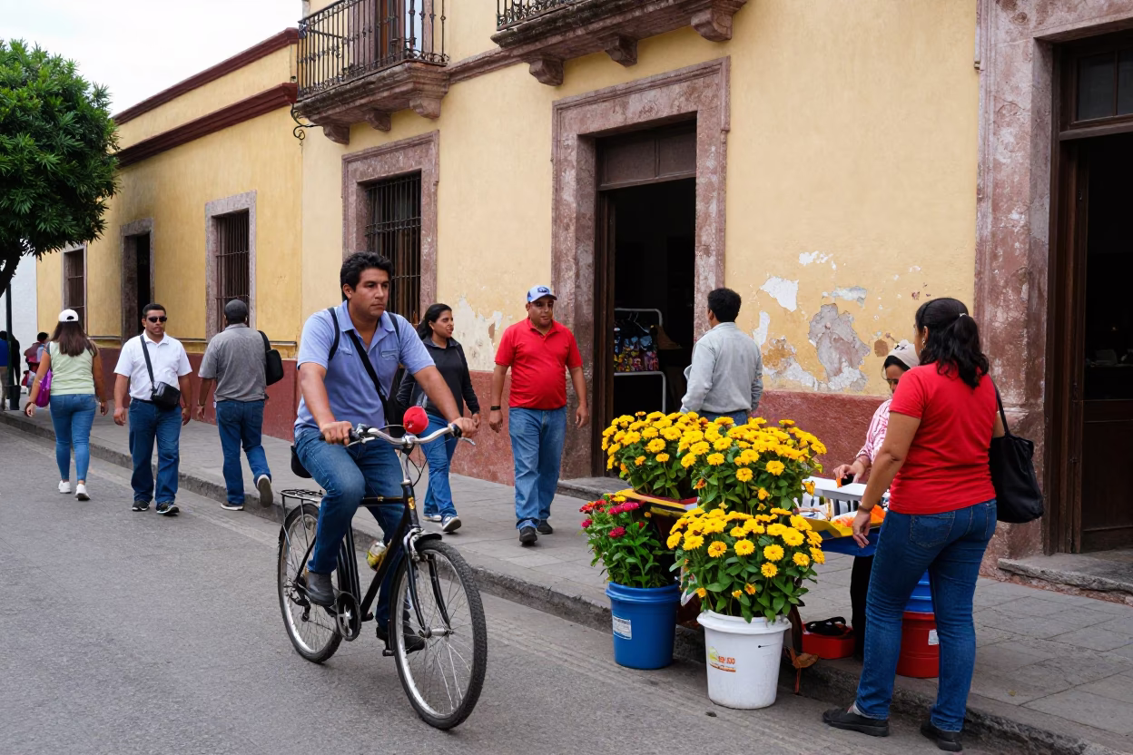 Street Scene in Guadalajara at Midday Light in in Guadalajara, Mexico