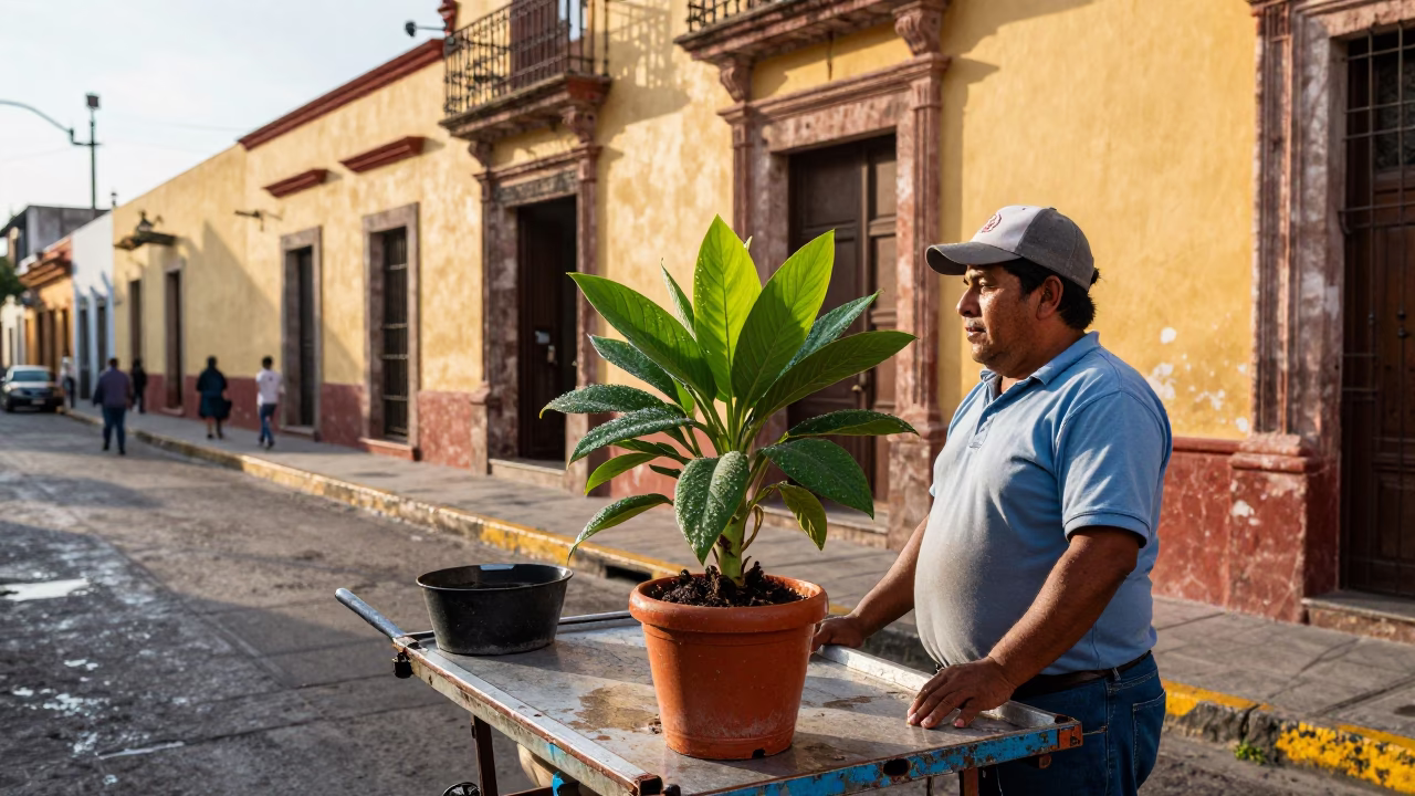 Street Scene in Guadalajara at The Early Afternoon Light in in Guadalajara, Mexico