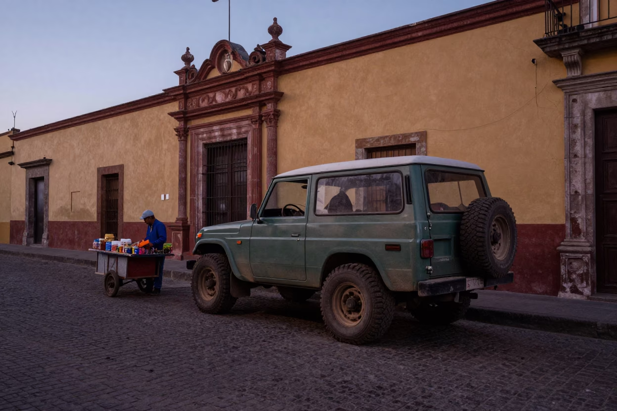 Street Scene in Guadalajara at Twilight in in Guadalajara, Mexico