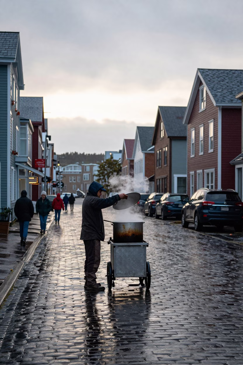 Street Scene in Halifax at First Light in in Halifax, Nova Scotia, Canada