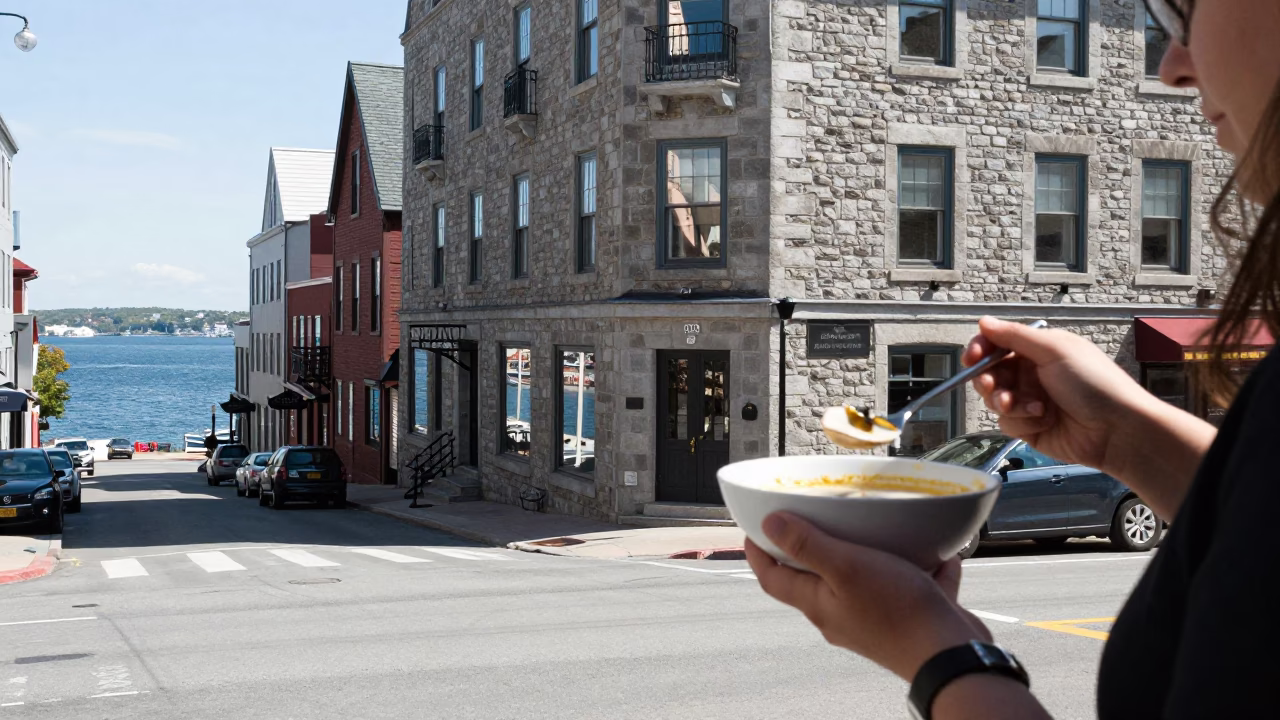 Street Scene in Halifax at Midday Light in in Halifax, Nova Scotia, Canada