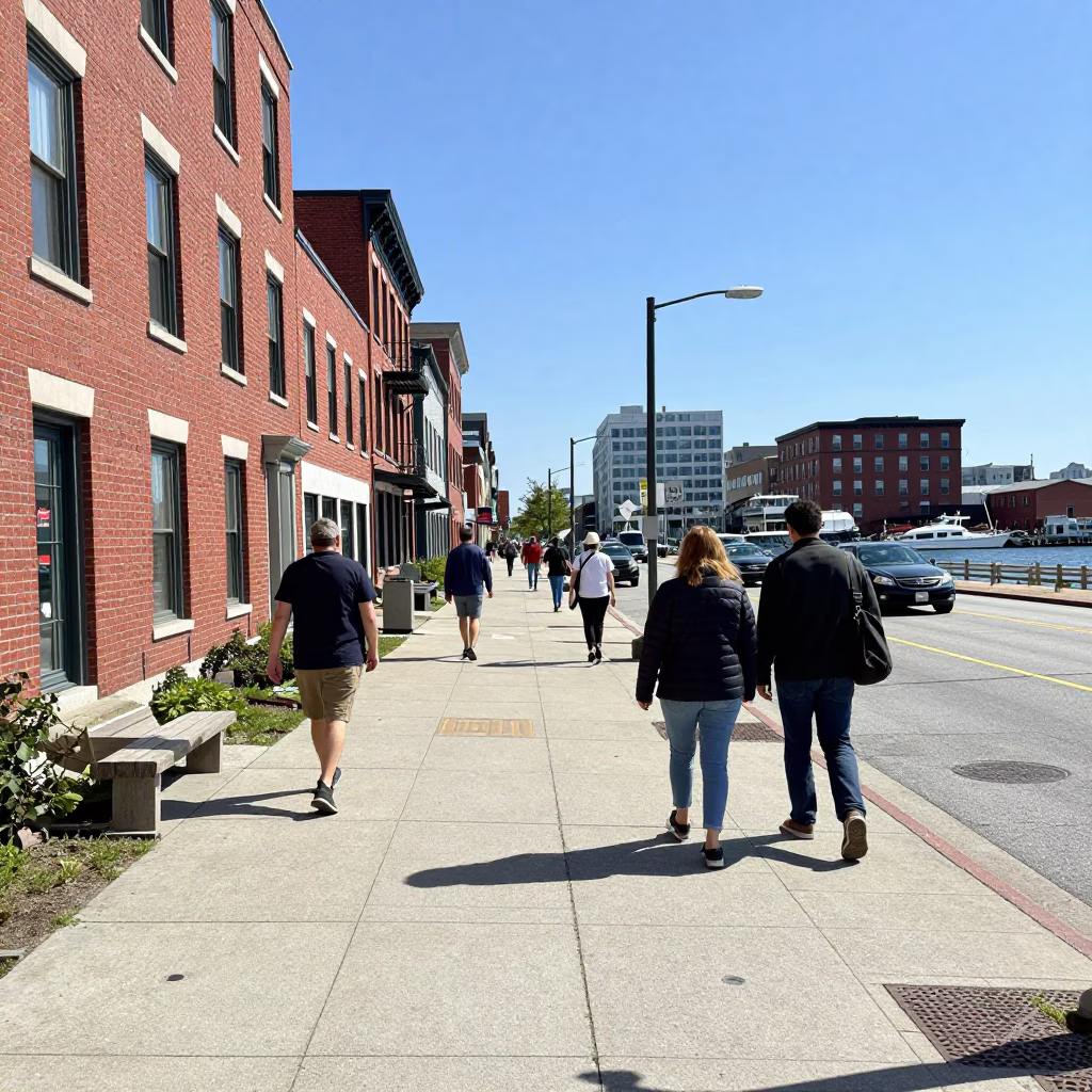Street Scene in Halifax at Midday Light in in Halifax, Nova Scotia, Canada