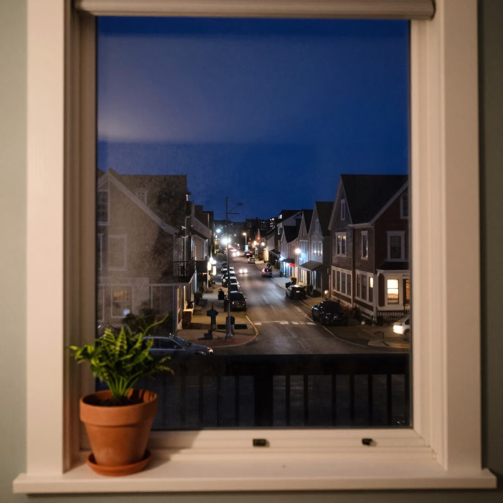 Street Scene in Halifax at The Deepest Night Sky Light in in Halifax, Nova Scotia, Canada