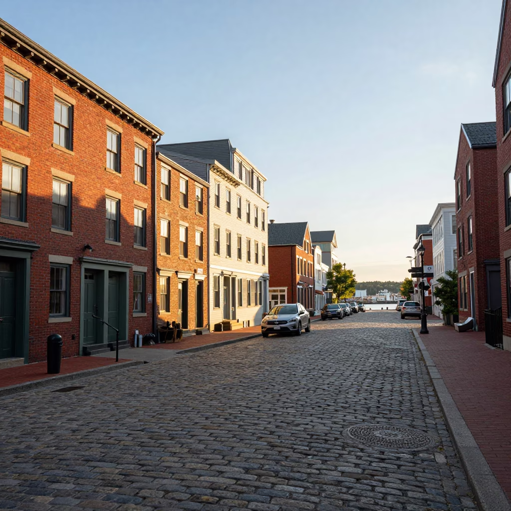 Street Scene in Halifax at The Late Afternoon Light in in Halifax, Nova Scotia, Canada