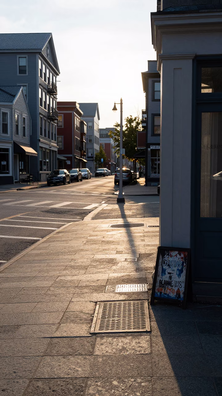 Street Scene in Halifax at The Late Morning Light in in Halifax, Nova Scotia, Canada