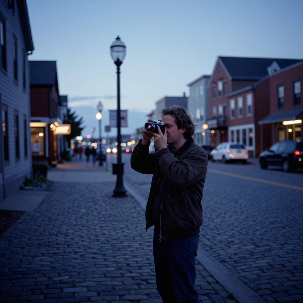 Street Scene in Halifax at Twilight in in Halifax, Nova Scotia, Canada