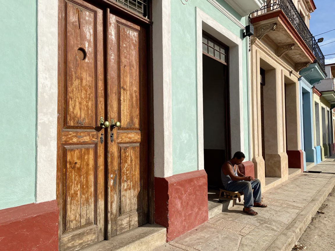 Street Scene in Havana at Clear Late-afternoon Light in in Havana, Cuba