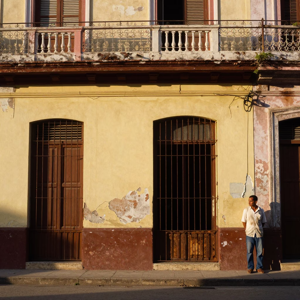 Street Scene in Havana at Golden Hour in in Havana, Cuba