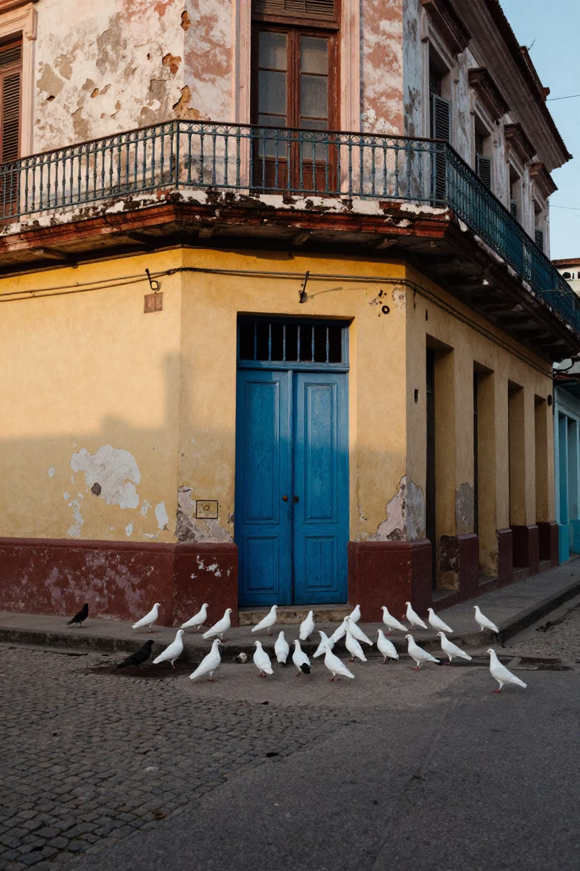 Street Scene in Havana at The Early Evening Light in in Havana, Cuba