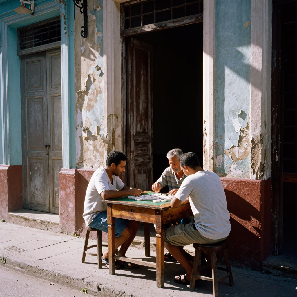 Street Scene in Havana at The Late Morning Light in in Havana, Cuba