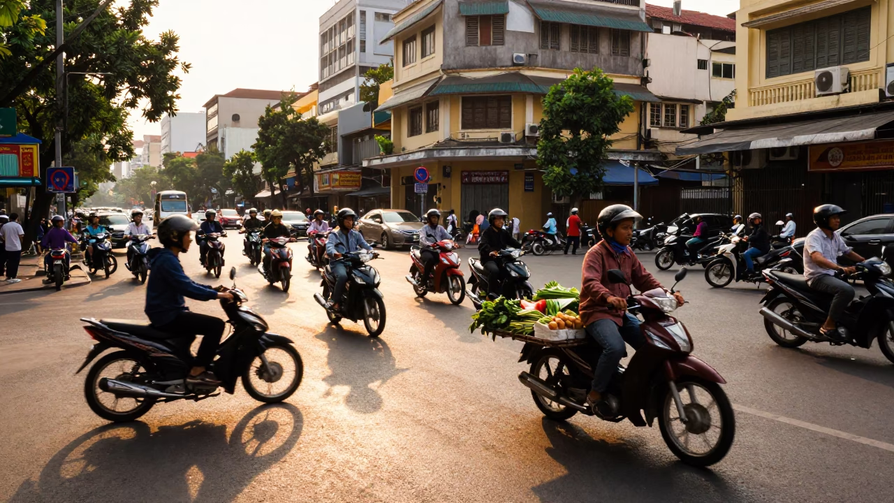 Street Scene in Ho Chi Minh City in in Ho Chi Minh City, Vietnam