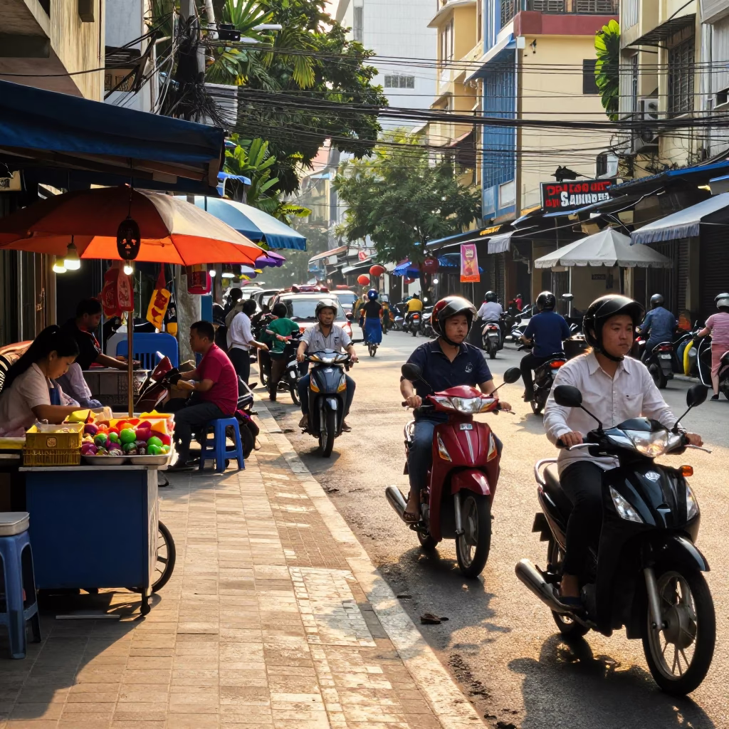 Street Scene in Ho Chi Minh City in in Ho Chi Minh City, Vietnam