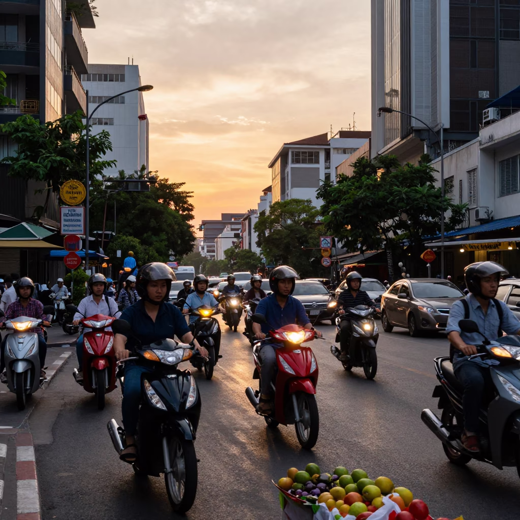 Street Scene in Ho Chi Minh City in in Ho Chi Minh City, Vietnam