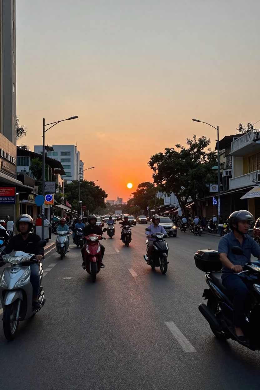 Street Scene in Ho Chi Minh City in in Ho Chi Minh City, Vietnam