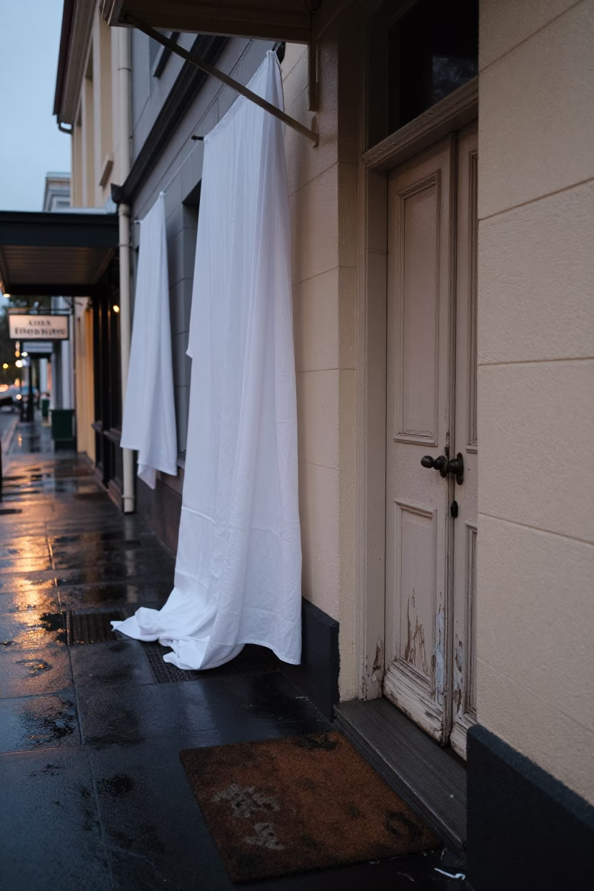 Street Scene in Hobart at Twilight in in Hobart, Tasmania, Australia