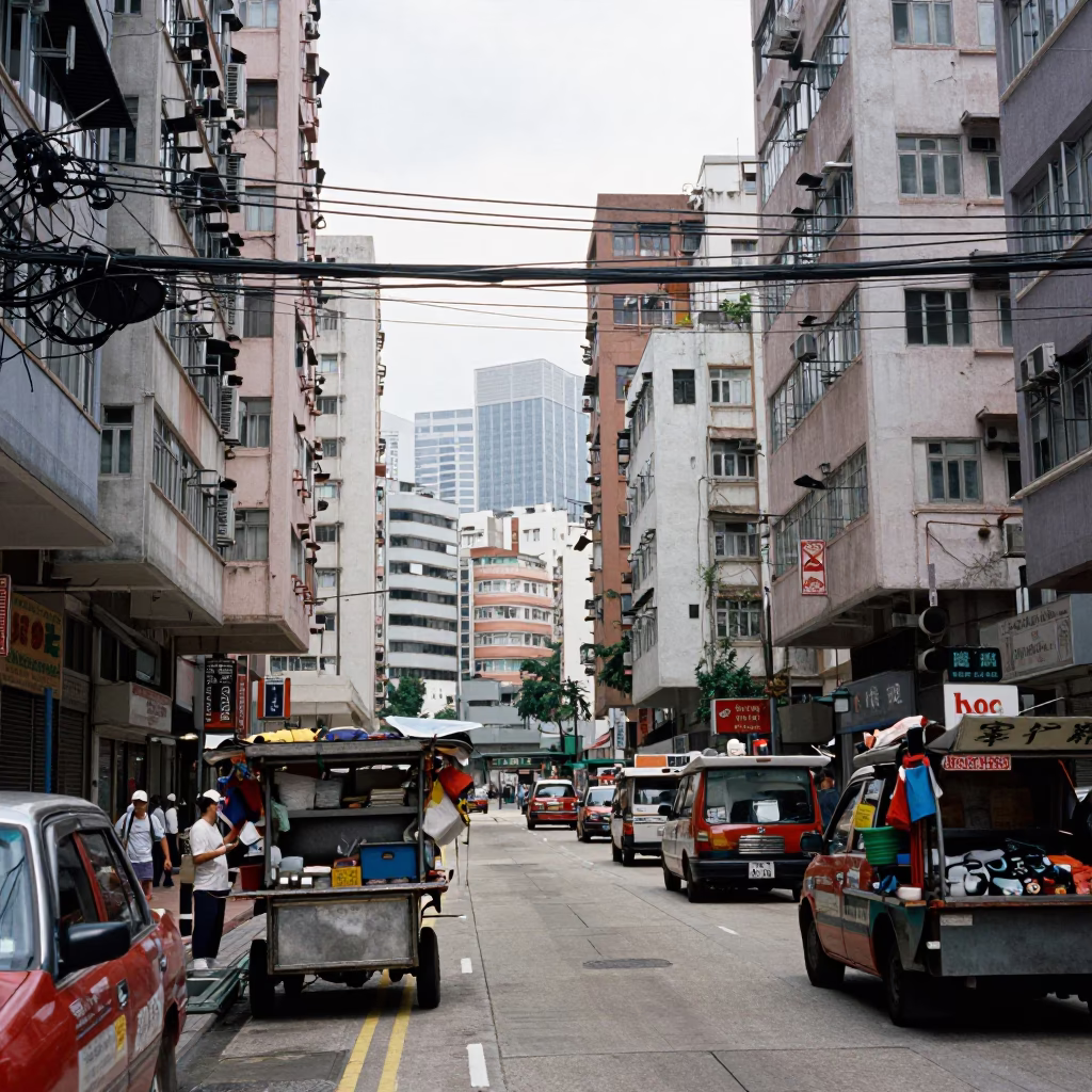 Street Scene in Hong Kong in in Hong Kong, Hong Kong
