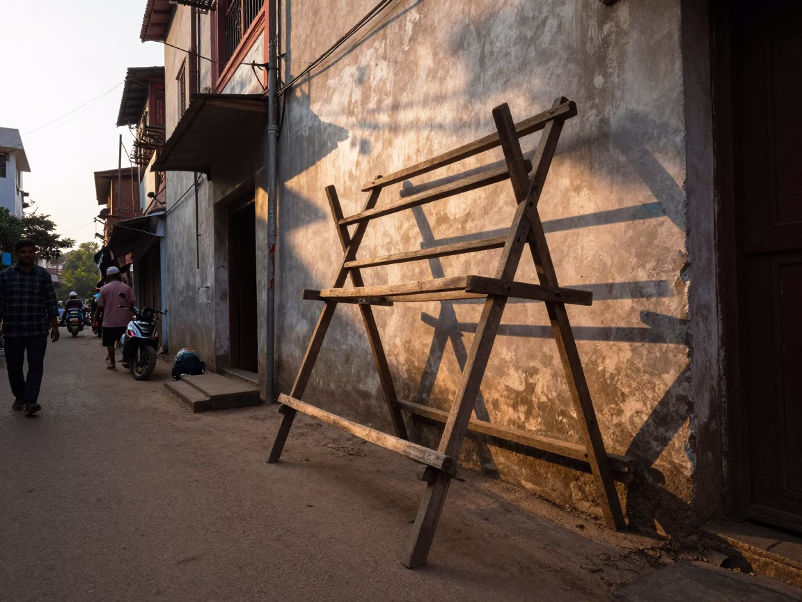 Street Scene in Hyderabad at The Late Afternoon Light in in Hyderabad, India