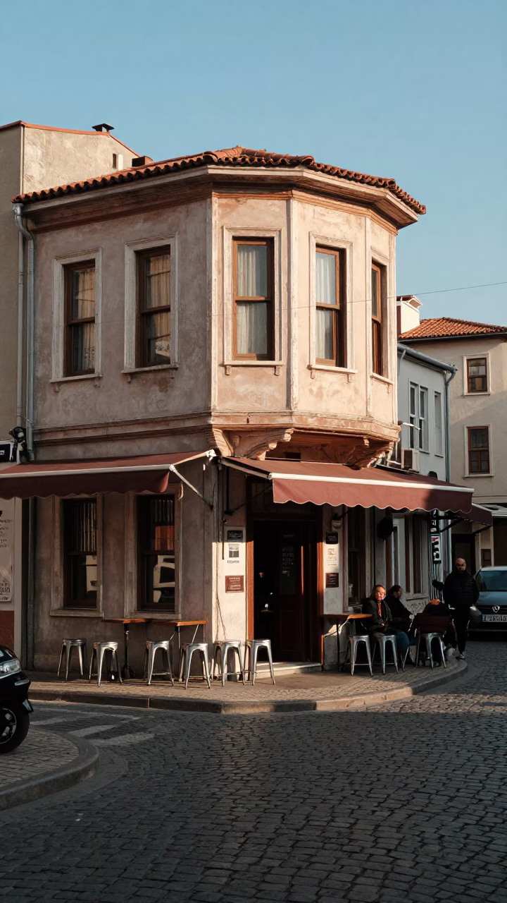 Street Scene in Istanbul at Clear Late-afternoon Light in in Istanbul, Turkey