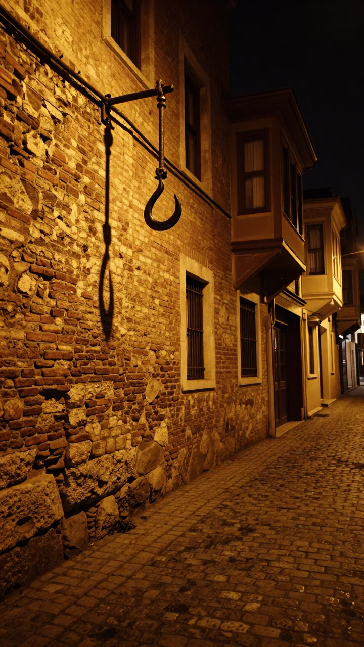 Street Scene in Istanbul at Deep In The Night Light in in Istanbul, Turkey