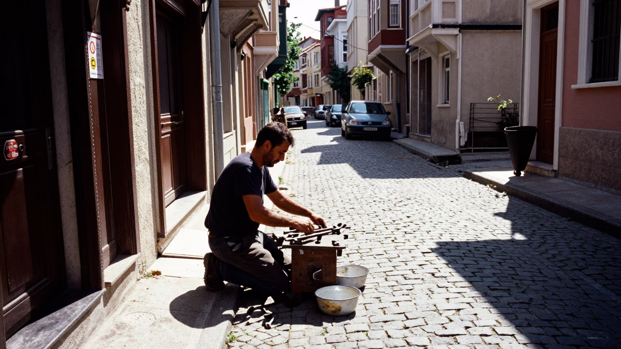 Street Scene in Istanbul at Midday Light in in Istanbul, Turkey