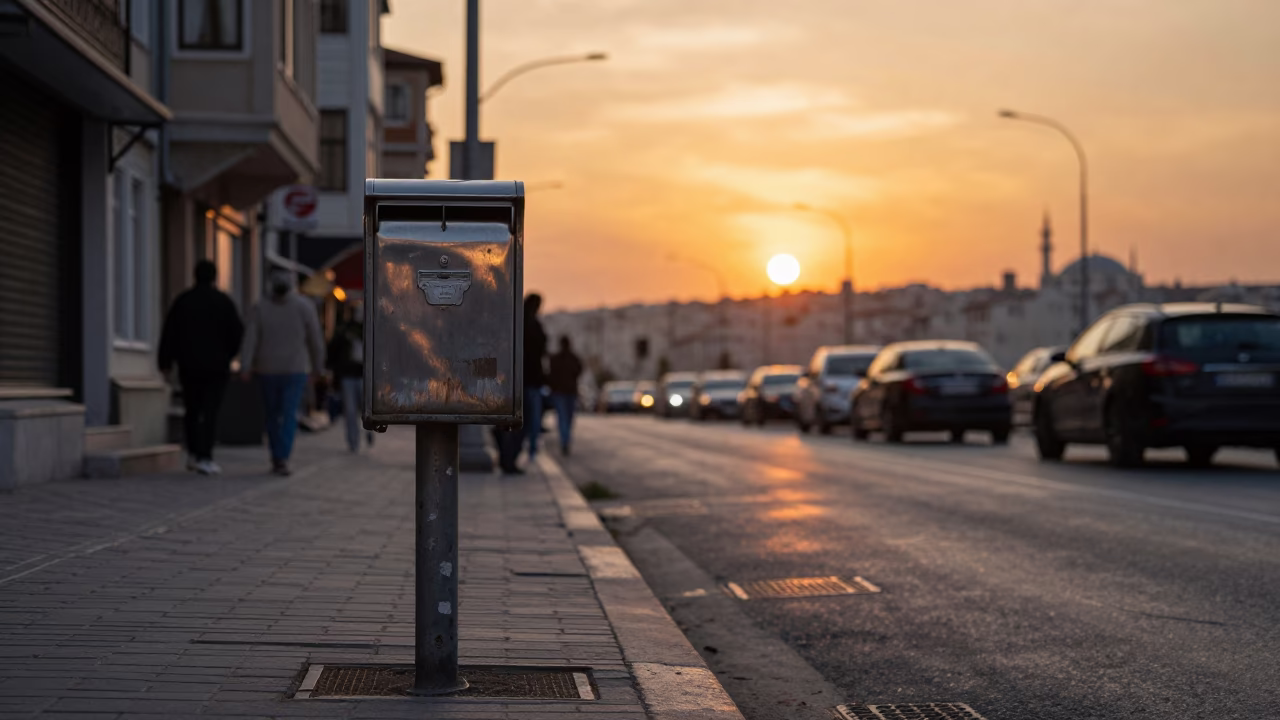 Street Scene in Istanbul at Sunset Light in in Istanbul, Turkey