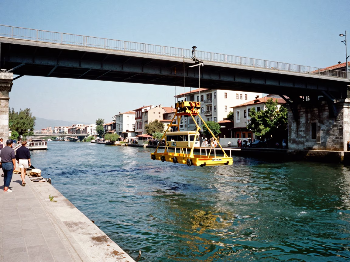 Street Scene in Izmir at The Flat Glare Of Noon Light in in Izmir, Turkey