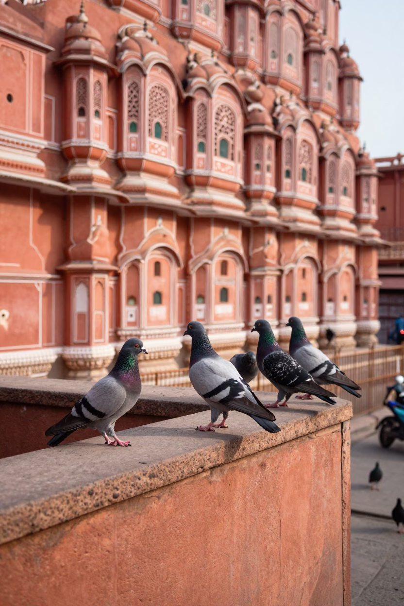 Street Scene in Jaipur at Late Afternoon Light in in Jaipur, India